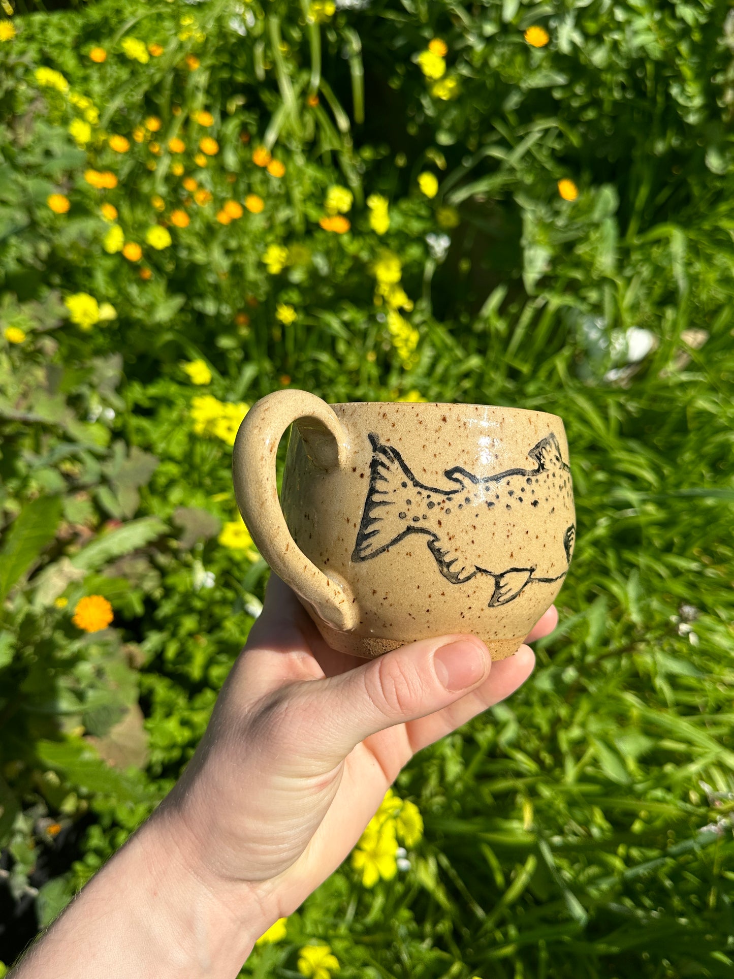 Sir Salmon Speckled Stoneware Mug