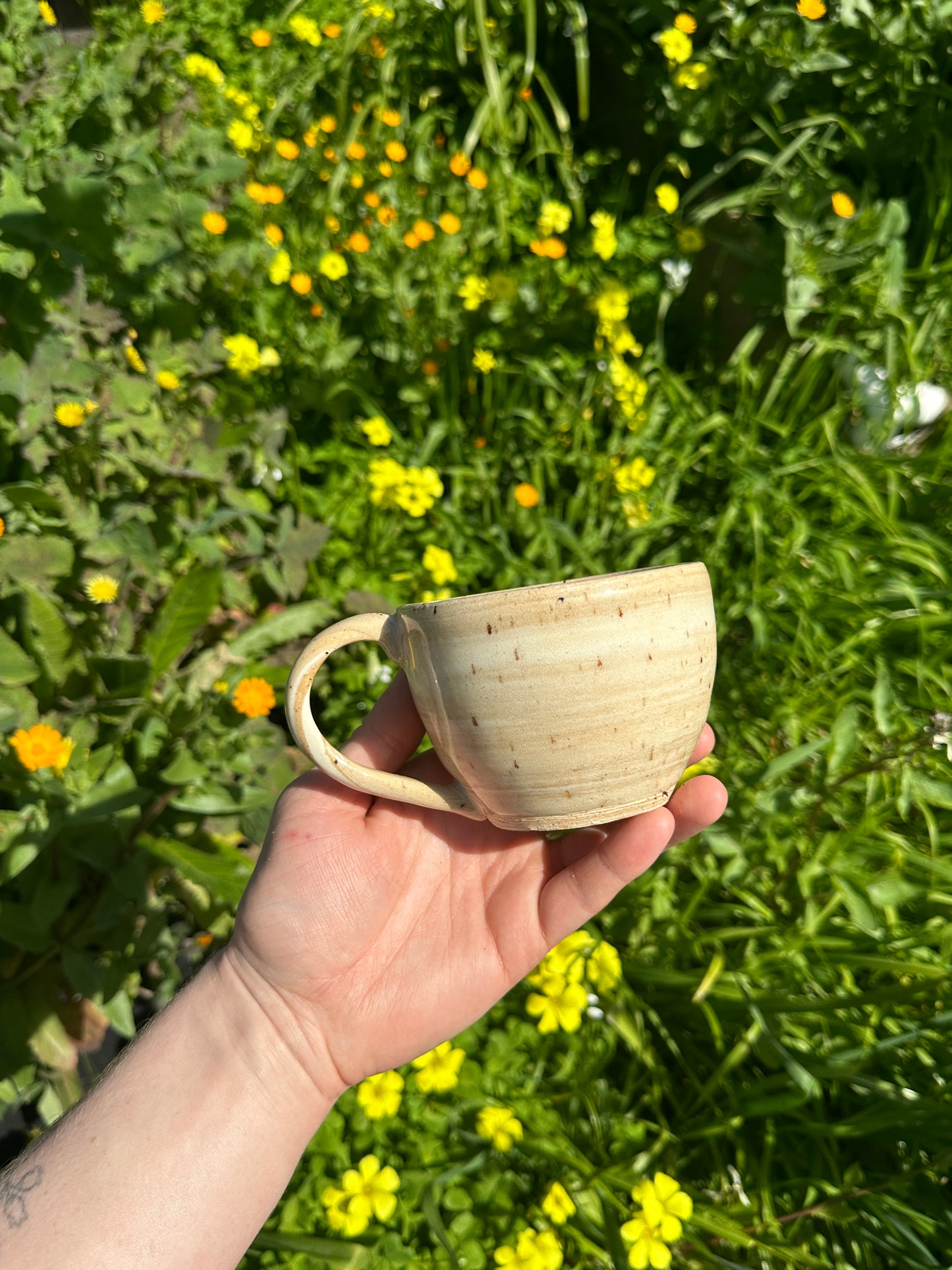 Cream & Coffee Marbled Stonware Mug