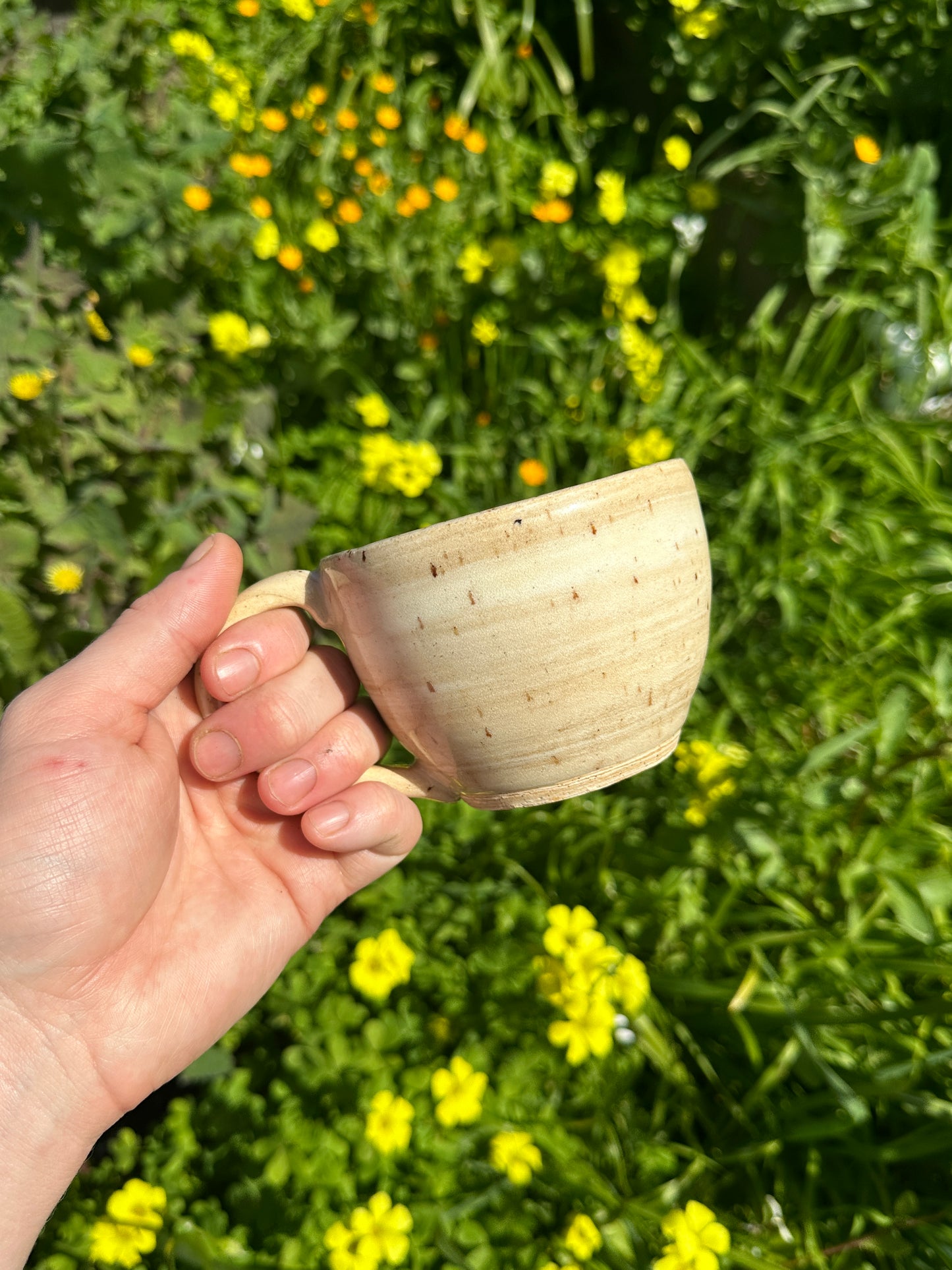 Cream & Coffee Marbled Stonware Mug