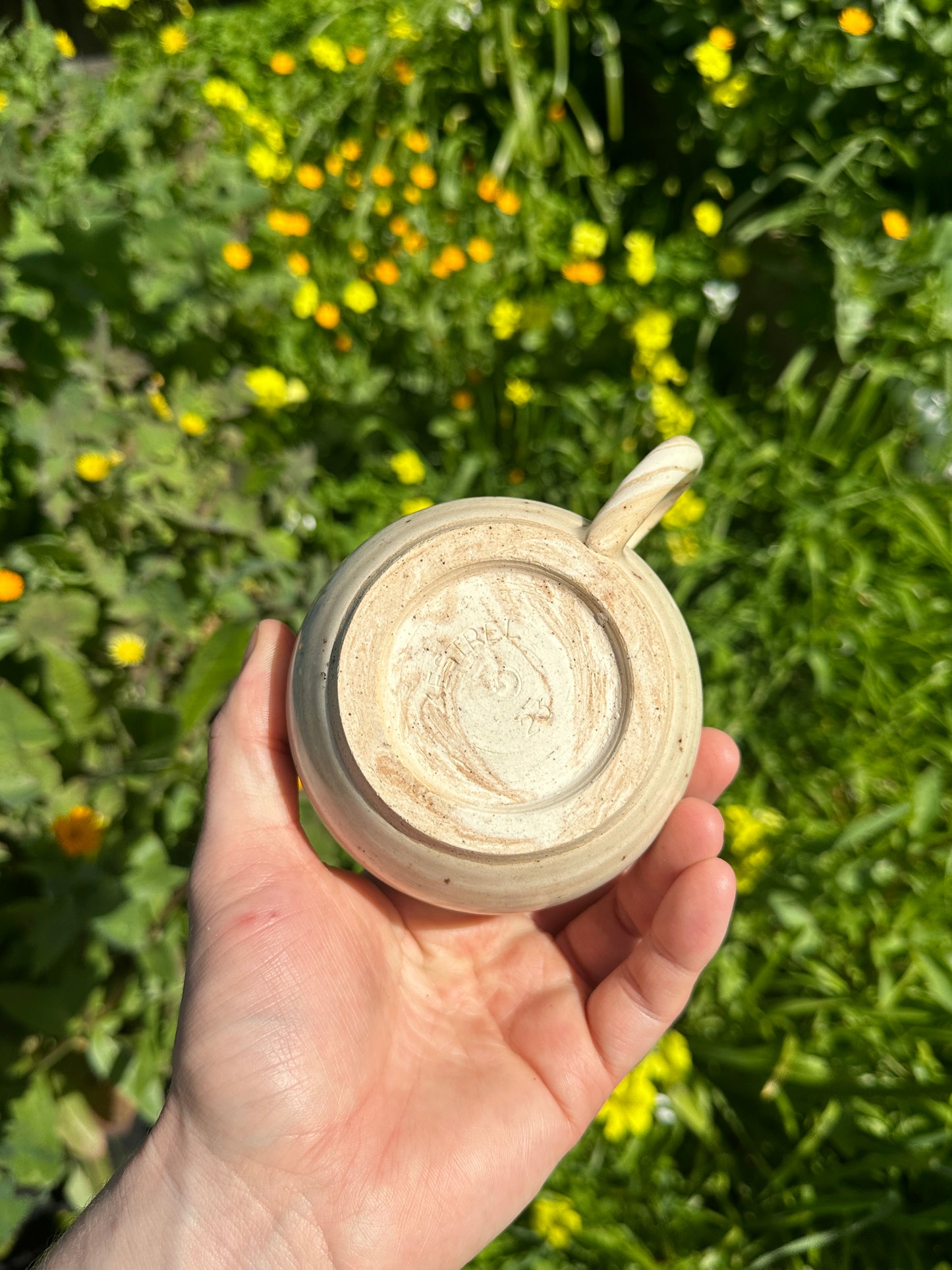 Cream & Coffee Marbled Stoneware Mug